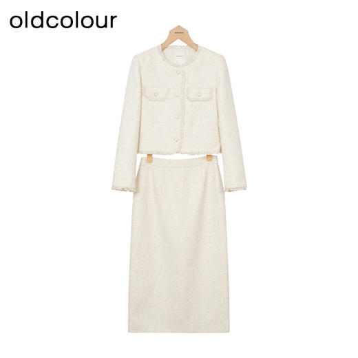 oldcolour秋季新款通勤时尚名媛小香风纯色长袖套装女P341401A1 商品图0