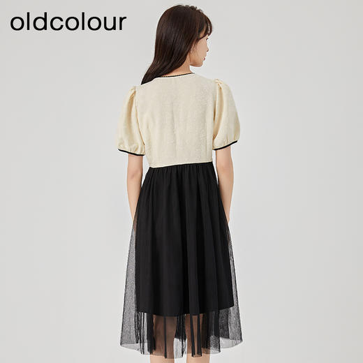 oldcolour2023夏季新款优雅气质蕾丝拼接中长款连衣裙GO21101755 商品图4