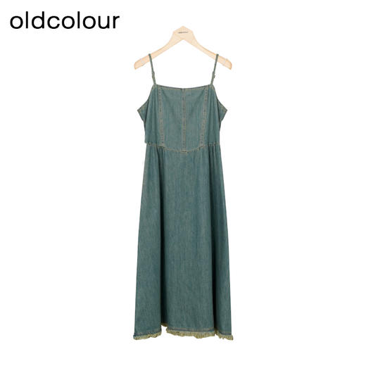 oldcolour秋季新款法式复古牛仔吊带连衣裙两件套女P381001A1 商品图2