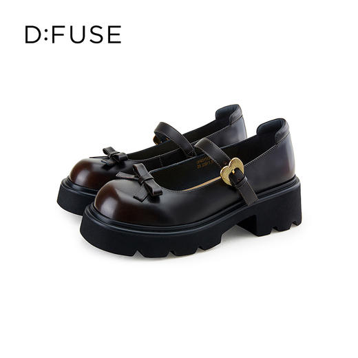 D:FUSE迪芙斯休闲鞋俏皮大头轻便增高厚底蝴蝶结玛丽珍单鞋DF43111369 商品图4