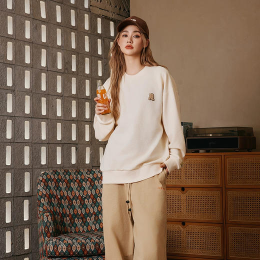 YKYB黄子韬官方店华夫格情侣圆领套头卫衣秋季新款长袖上衣潮 商品图3