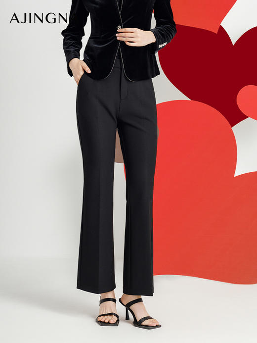 【商场同款】阿菁娜2024秋季新款修身精致微喇长裤A29Q210030 商品图2