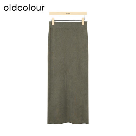 oldcolour秋季新款V领显瘦时尚灯笼袖针织连衣裙女P381401A1 商品图4