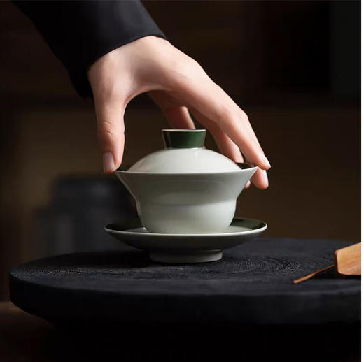 沁茶悦旅丨玄纹绿葫芦 三才盖碗 茶具 125ml  商品图4