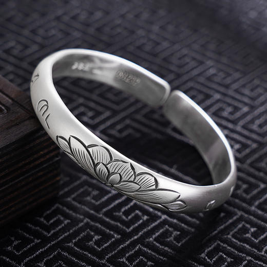 【真言净莲】子佩集S999银手工手镯原创设计【55081232】2407 商品图2