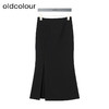 oldcolour秋季新款高腰设计感时尚开叉黑色鱼尾裙女GP31063011 商品缩略图0