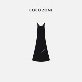 COCO ZONE 法式气质U领无袖针织连衣裙 23C18699