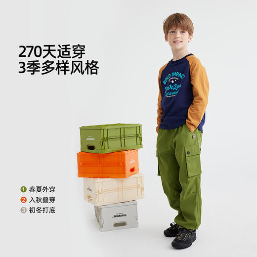 【大麦棉趣味T】儿童美式字母印花T恤 PQTX2416 商品图1