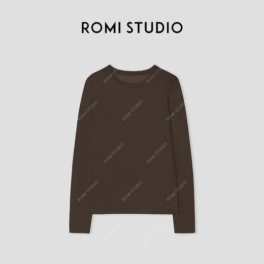 ROMI STUDIO “基础随性” 超细支100%水溶羊毛圆领打底T恤421T7093 商品图6