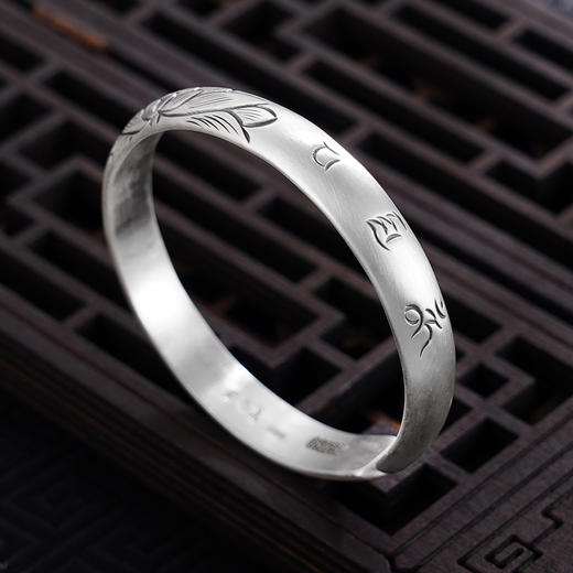 【真言净莲】子佩集S999银手工手镯原创设计【55081232】2407 商品图4