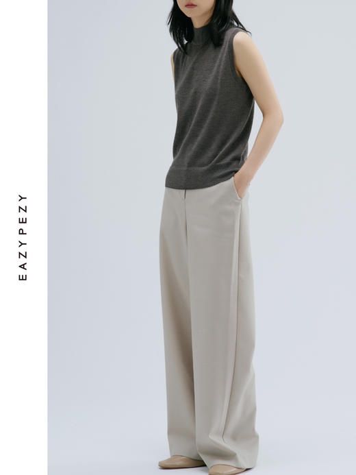 2024AW 精纺羊绒无袖半高领套头衫 商品图1