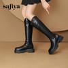 Safiya/索菲娅2024冬 小个子增高厚底粗跟不过膝显瘦高筒骑士靴  SF44117018 商品缩略图1