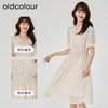 oldcolour2023夏季新款甜美气质高腰V领蕾丝碎花连衣裙GO21101752 商品缩略图1