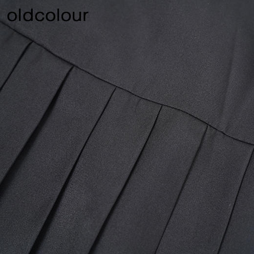 oldcolour黑色百褶裙秋季新款气质高腰显瘦百搭半身裙GO31063885 商品图2