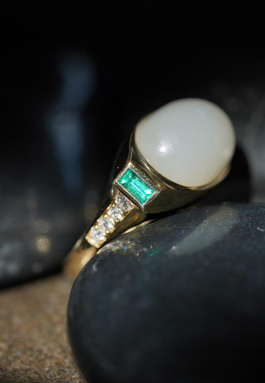 籽料和田玉｜祖母绿戒指 商品图11