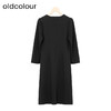 oldcolour秋季新款不规则收腰时尚修身纯色长袖连衣裙女P381014A1 商品缩略图1