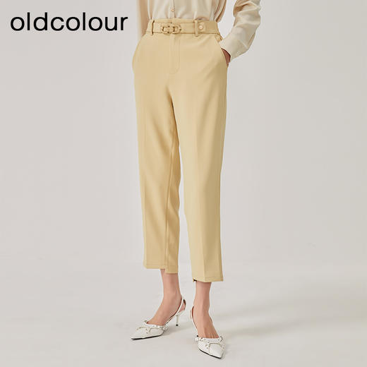 oldcolour春季新款职业通勤直筒七分西装休闲裤女O13073313 商品图3