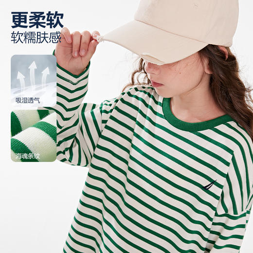 【春上新】8楼诺帝卡NAUTICA童装男童女童长袖条纹T恤春秋季薄款卫衣美式复古 吊牌价249元 活动价125元 商品图3