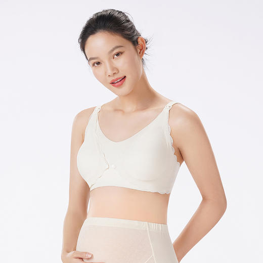 都市丽人内衣快乐妈咪孕哺文胸蕾丝薄文胸3/4杯三排扣无钢圈LBT2R3 商品图2