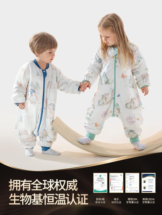 贝肽斯【肽暖】婴儿睡袋秋冬款暖姜恒温宝宝分腿儿童防踢被四季款 商品图3