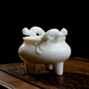 德化白瓷《三尾蛟龙线香炉》办公桌上的发财小炉  掌心炉 商品缩略图1