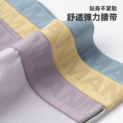 红览 【4条装】莫代尔男士内裤5A抑菌网孔桑蚕丝内裆大码短裤平角裤KF3999 商品图2