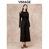 VIMAGE纬漫纪秋季新款气质修身显瘦露肩长袖黑色连衣裙V2207815 商品缩略图2