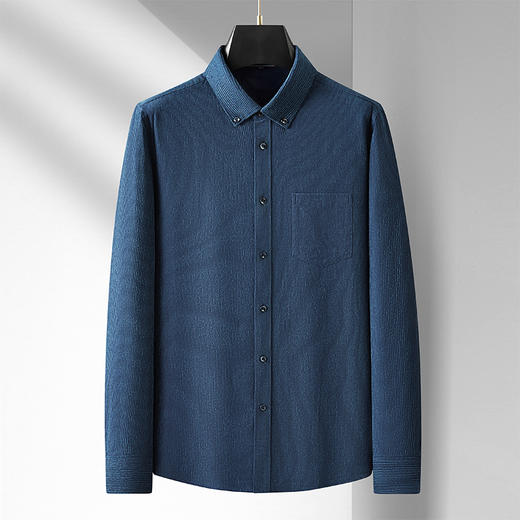 【灯芯绒】【新款DM】大依优型大码长袖衬衫男宽松加肥加大码男士休闲商务衬衣上衣胖子300斤 商品图0