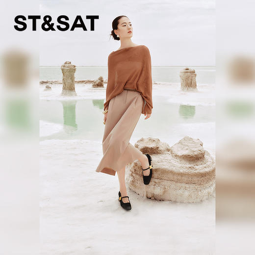 星期六复古宫廷风拼接粗跟玛丽珍SSC3111110 商品图3