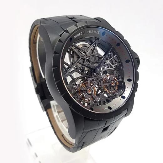 【98新正品】Roger Dubuis罗杰杜彼王者系列钛金属45mm双陀飞轮手动机械机芯男表271223LV03 商品图8
