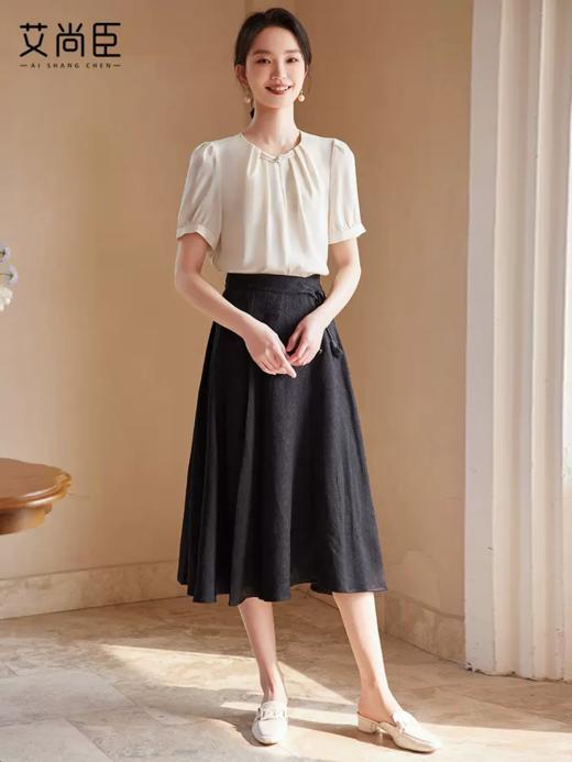 艾尚臣衬衫2024夏季新款女轻奢高级感薄款女装减龄外套职业休闲风 商品图2