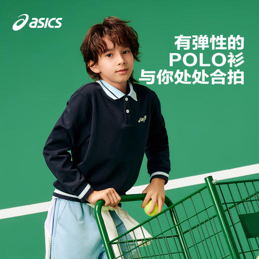 【商城同款】ASICS/亚瑟士童装2024年秋季卫衣网球运动卫衣T恤新 商品图0