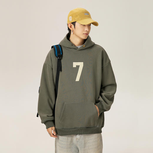 红览 印花连帽男式卫衣秋冬新款复古帽衫A3 商品图0