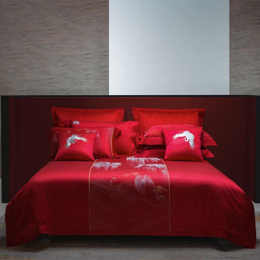 慕思  4件套  锦绣天成-红色床单款QZZ8-079 商品图0