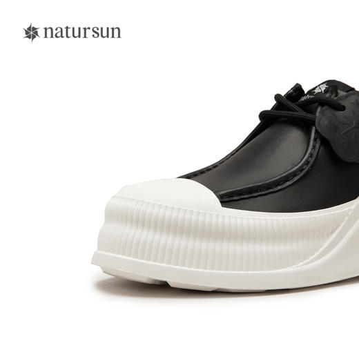 natursun时尚牛津鞋圆头厚底绑带单鞋舒适通勤德训鞋女N24450821 商品图3