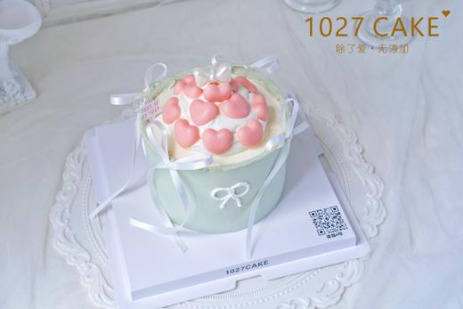 1027CAKE |  少女心蛋糕  爱心蜡烛  蝴蝶结丝带 商品图2