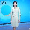 IWY/绿色播音主持人连衣裙七分袖气质通勤教师录课会议演讲比赛裙Q14235 商品缩略图1