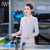 IWY/气质名媛紫色连衣裙女七分袖播音主持人正装修身演讲艺考播音Q1139 商品缩略图3
