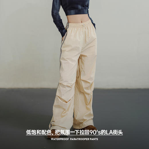 马登美式条纹伞兵裤防泼水户外运动直筒裤阔腿工装裤街舞裤春秋女 商品图4