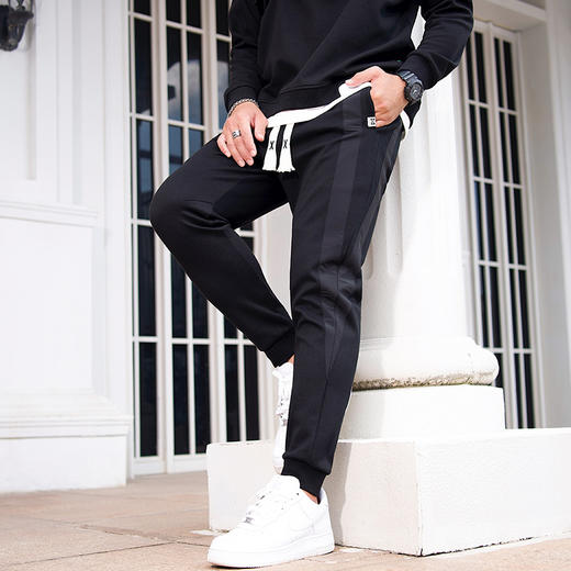 【新款DMH】大依优型大码束脚休闲裤加肥加大宽松男士卫裤胖子300斤显瘦潮流运动 商品图0