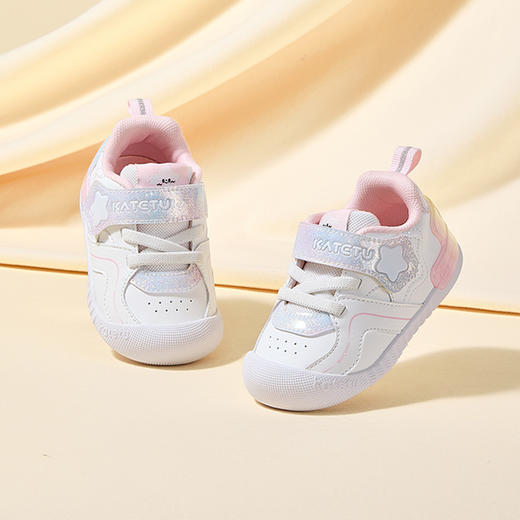 卡特兔婴儿学步鞋机能鞋2024秋季新款软底防滑幼儿园小白鞋 商品图2