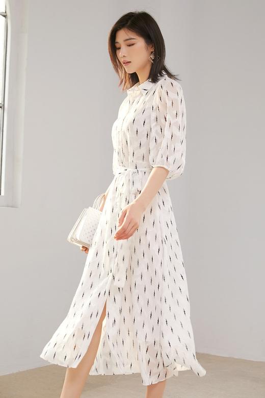 Le Malene 白色灯笼袖闪电图案连衣裙 13373 商品图3