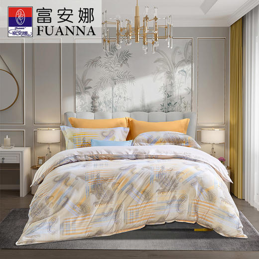 富安娜 晨光慢调床单四件套 商品图0