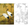 边景昭花鸟仙鹤工笔画白描底稿《双鹤图竹鹤图》临摹勾线高清打印稿MD02 商品缩略图0