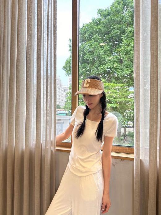 【包邮发顺丰】99911 洛诗琳新款假两件设计修身短袖T恤夏季宽松垂感阔腿休闲裤两件套 KTT038 商品图4