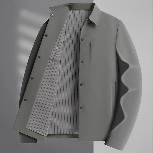 【新款DLC】大依优型大码翻领夹克外套纽扣男商务休闲加肥加大夹克上衣胖子显瘦 商品图8