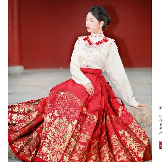 【连枝惊鹊】马面裙织金妆花改良国风新中式连枝纹马面套装 商品图0