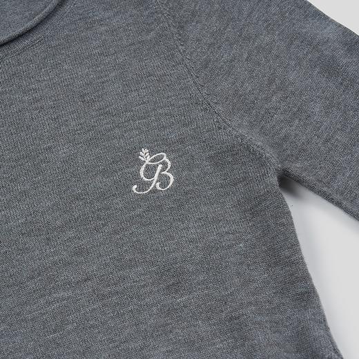 GOODBAI G.B logo刺绣紧身圆领开衩长袖针织衫 商品图3