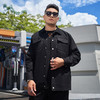 【新款DMH】大依优型大码翻领衬衫外套男宽松加肥加大码上衣夹克运动潮流 商品缩略图1