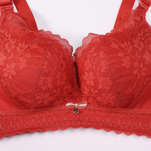 都市丽人内衣聚拢升杯常规文胸蕾丝B:中厚C:薄文胸3/4杯四排扣树脂胶圈YBT2C2 商品图4